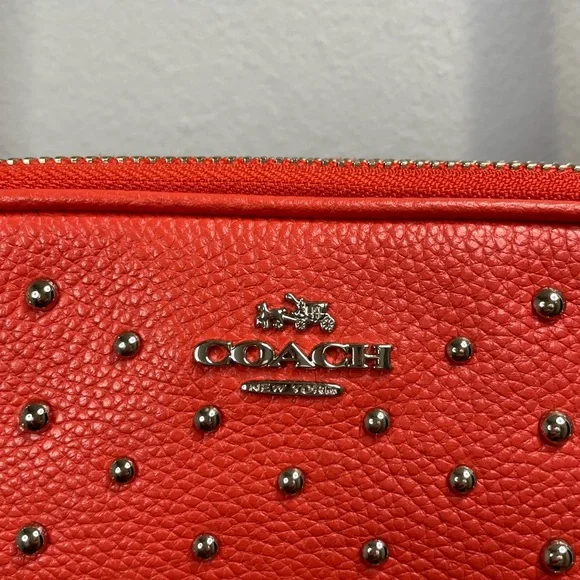 Coach Red Studded Crossbody Bag - Picture 8 of 10